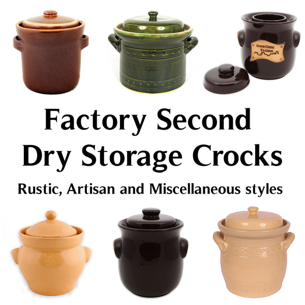 FACTORY SECOND - Dry Storage Crocks, Various styles